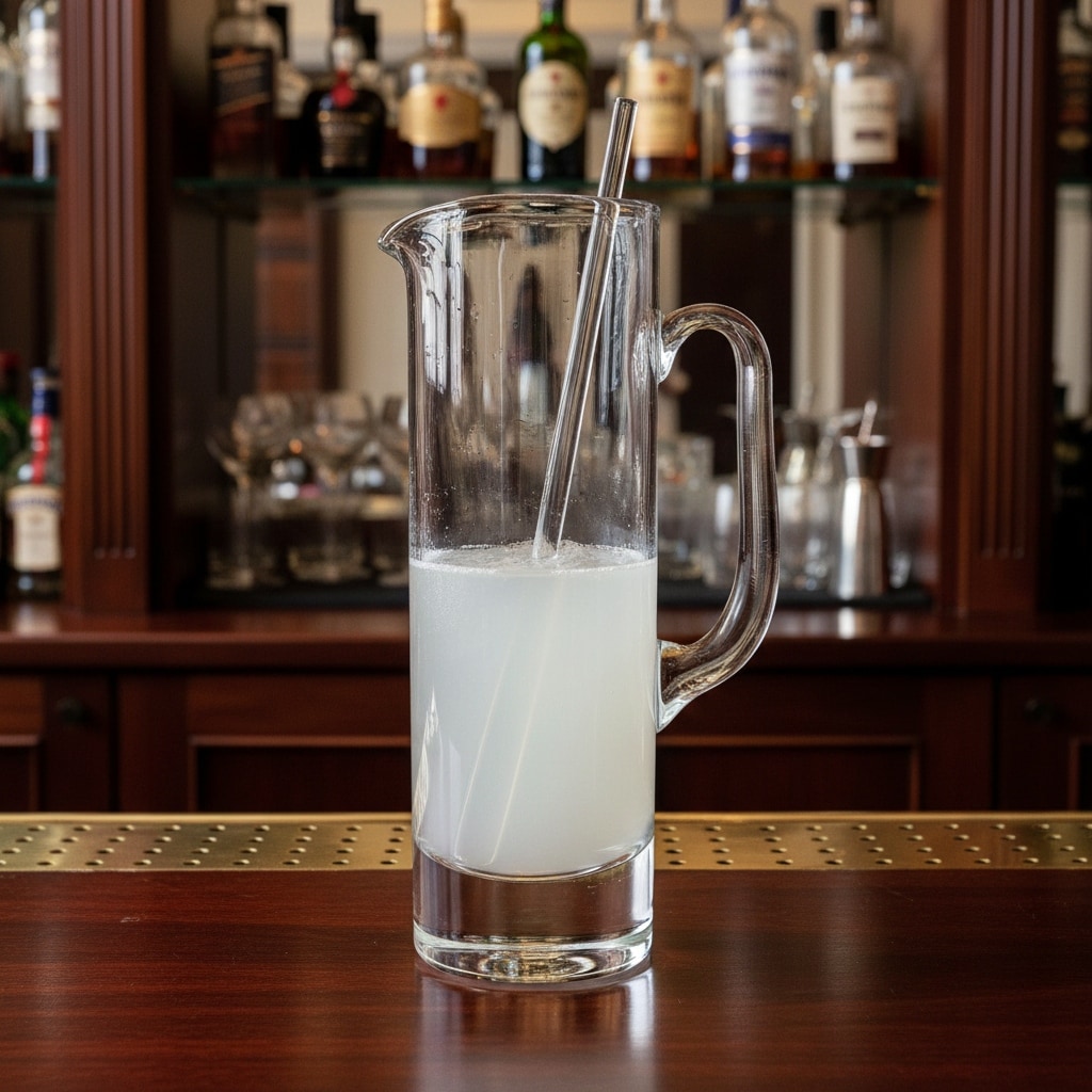 HomeRoots 13" Clear Lead Free Crystal Martini Pitcher And Stirrer