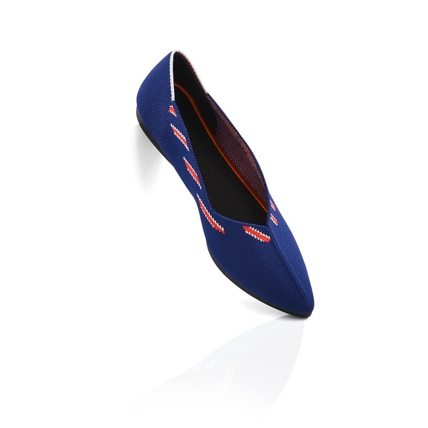navy blue pointed flats