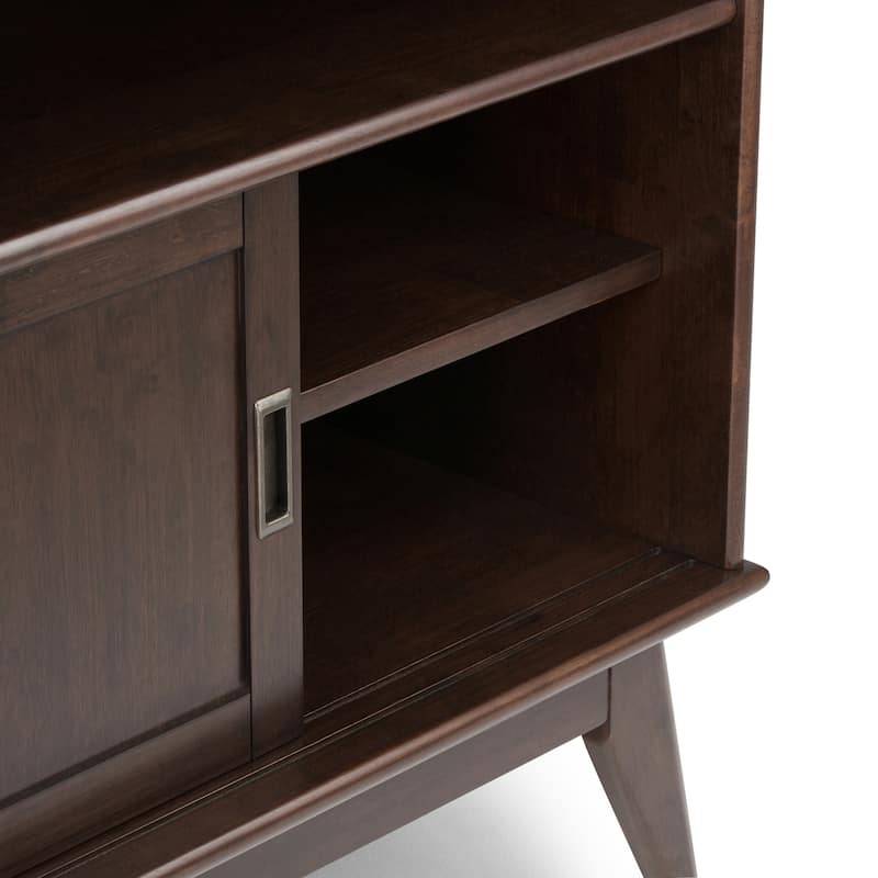 WYNDENHALL Tierney SOLID HARDWOOD 54 inch Wide Mid Century Modern TV Media Stand For TVs up to 60 inches - 54"w x 18"d x 33" h