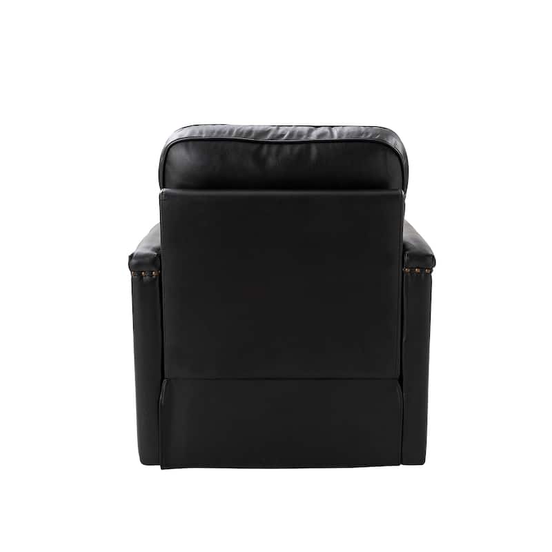 Rita Classic Genuine Leather Swivel Armchair With Nailhead Trims Set Of 2 By HULALA HOME