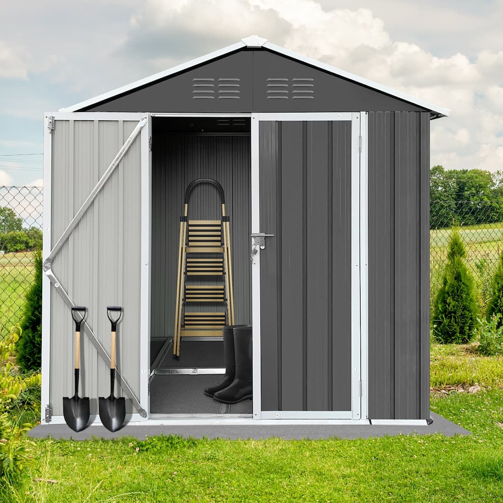 6 ft. W x 4 ft. D Electro-Galvanized Outdoor Metal Storage Shed