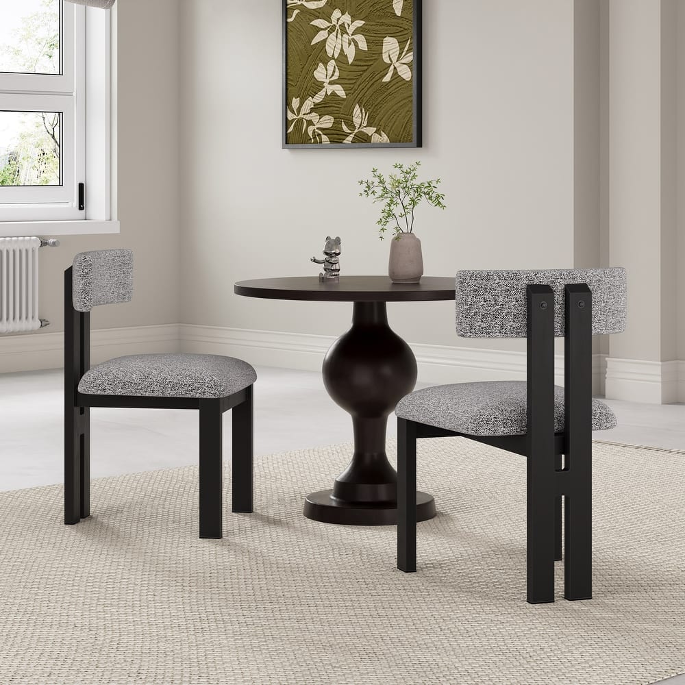 Astura Upholstered Dining Chairs, Iron Frame, Set of 2 by Christopher Knight Home