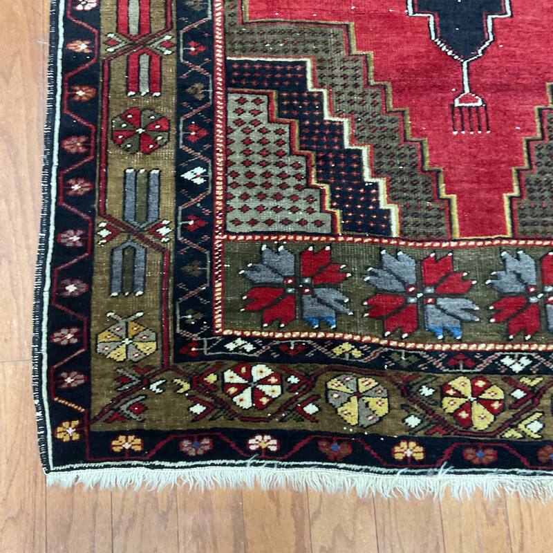 HERAT ORIENTAL Antique Handmade Anatolia Wool Rug - 3'7" x 6'2"