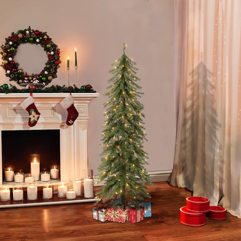 Puleo International Pre-Lit 6' Alpine Artificial Christmas Tree