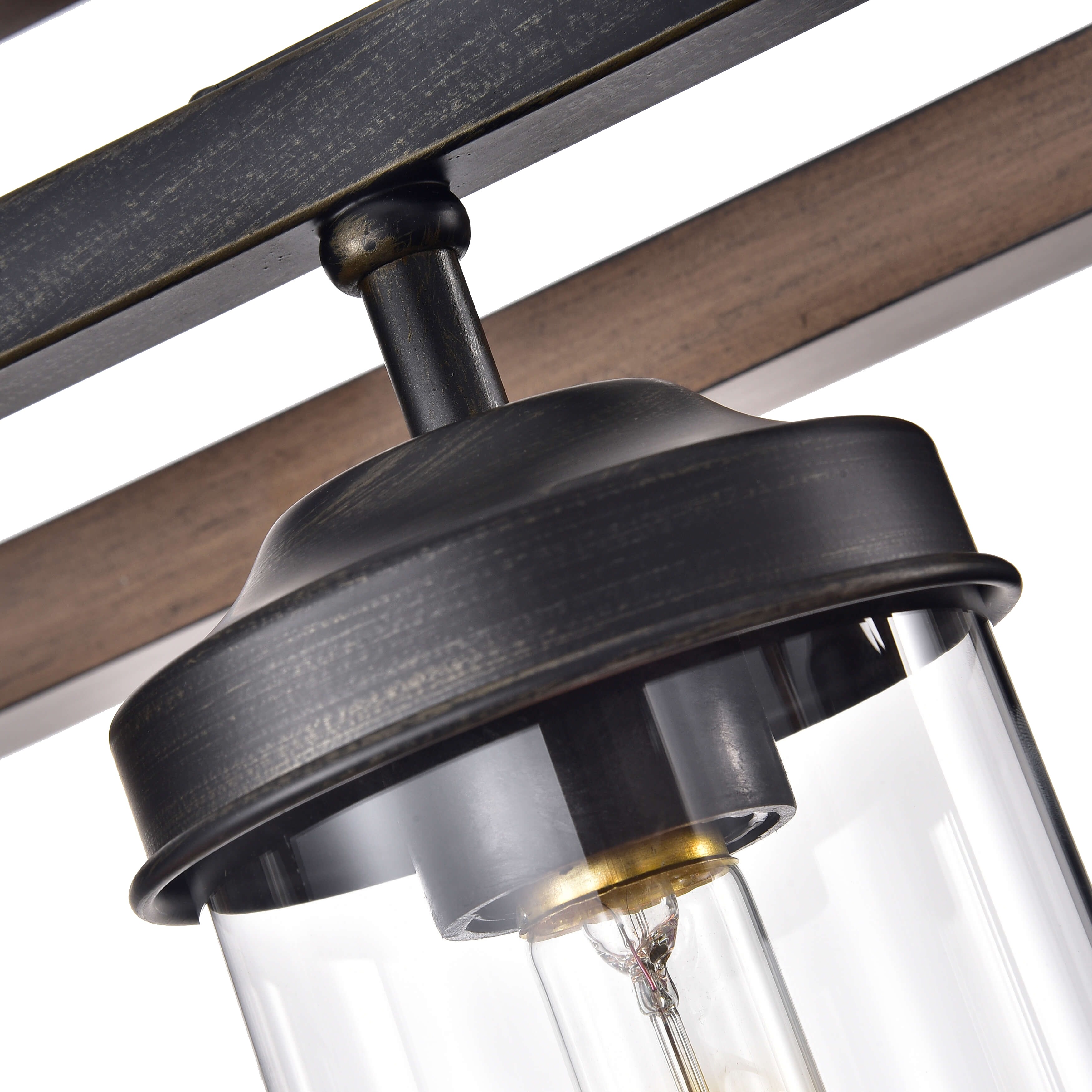 Daniela natural wood and antique black metal bubble glass chandelier new arrivals