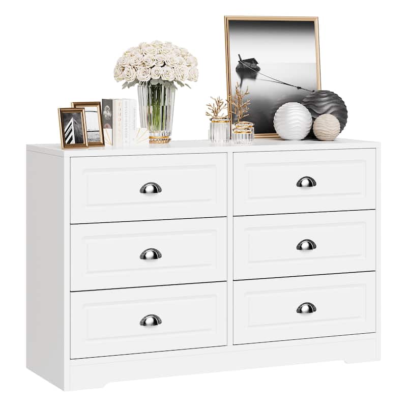 6-Drawer Storage Dresser – Versatile Media Console & Entryway Organizer, Holds TVs Up to 45"
