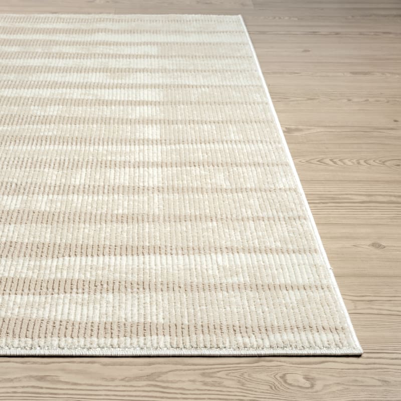Abani Rugs TER150A Beige Cream Geometric Vertical Lines Neutral Transitional Area Rug