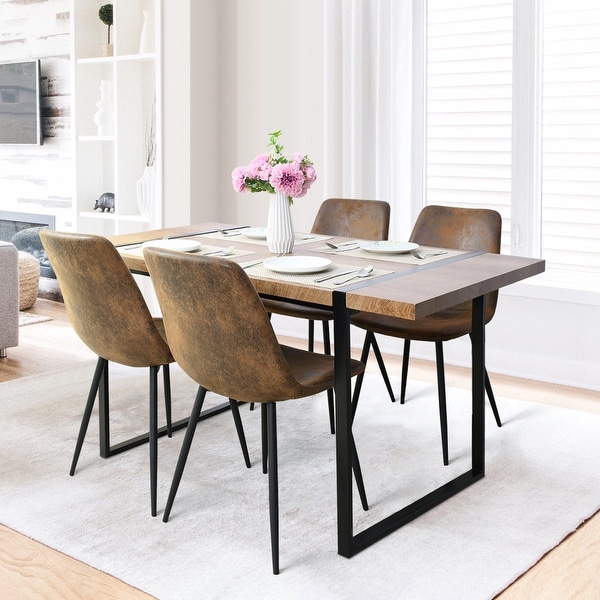 Dining table with suede chairs clearance