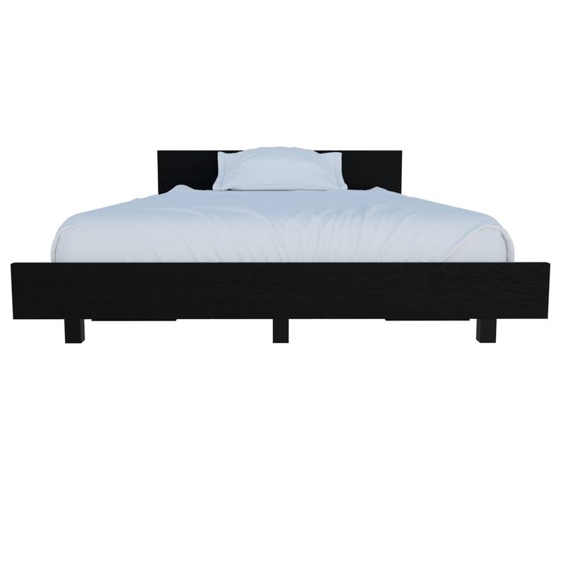 Twin Size Particle Board Panel Bed Base with Headboard and 3 Storage Drawers
