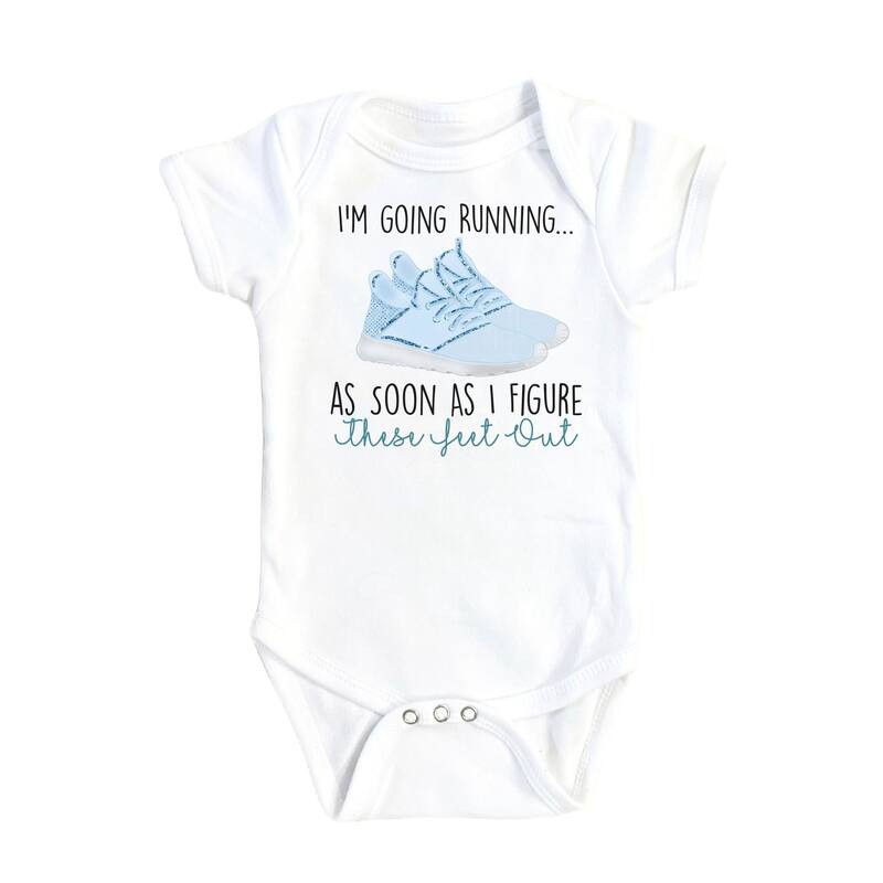 Running - Baby Boy Girl Clothes Infant Bodysuit Funny Cute Newborn 1C - Pink - 0-3M