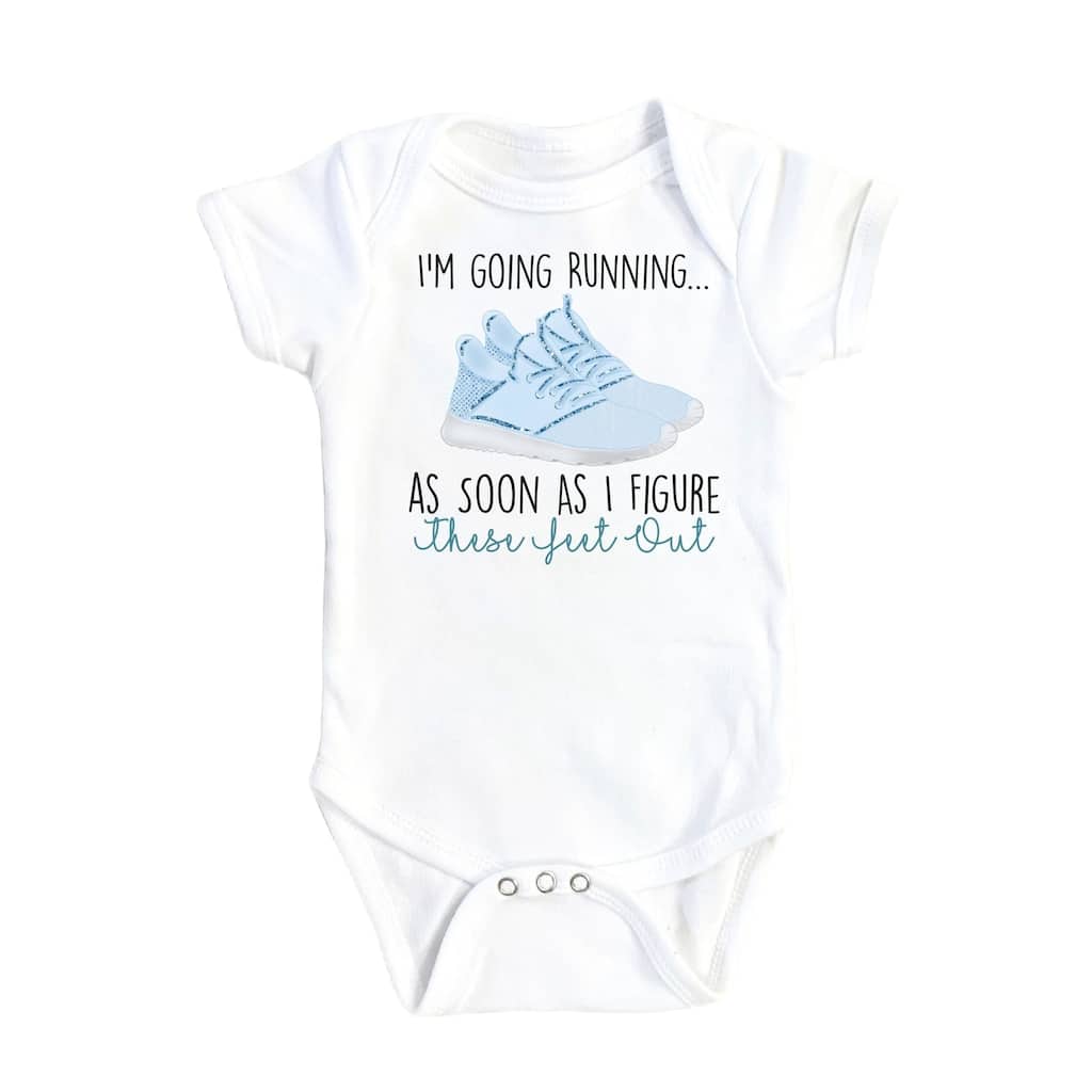 Running - Baby Boy Girl Clothes Infant Bodysuit Funny Cute Newborn 1C