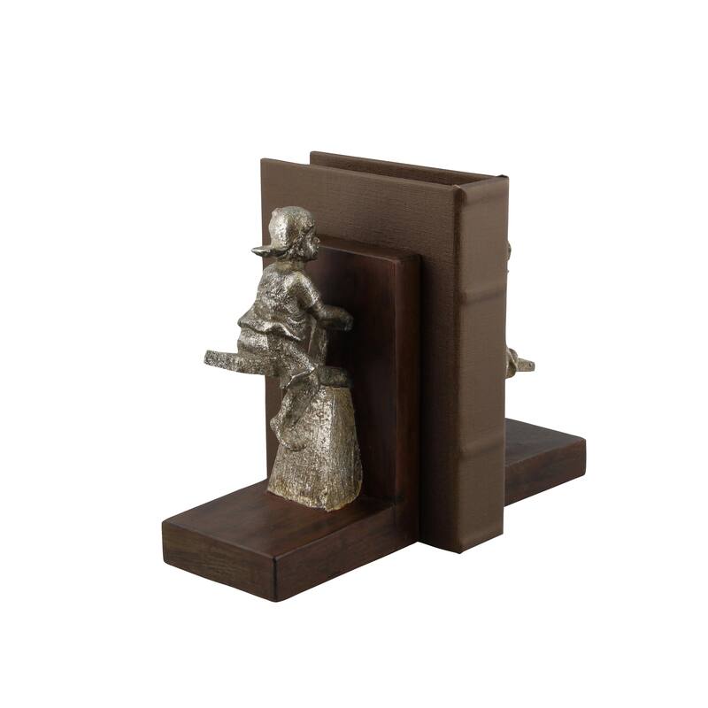 Polystone People Decorative Bookends with Swing Set - Set of 2 Brown - Roche River Decor