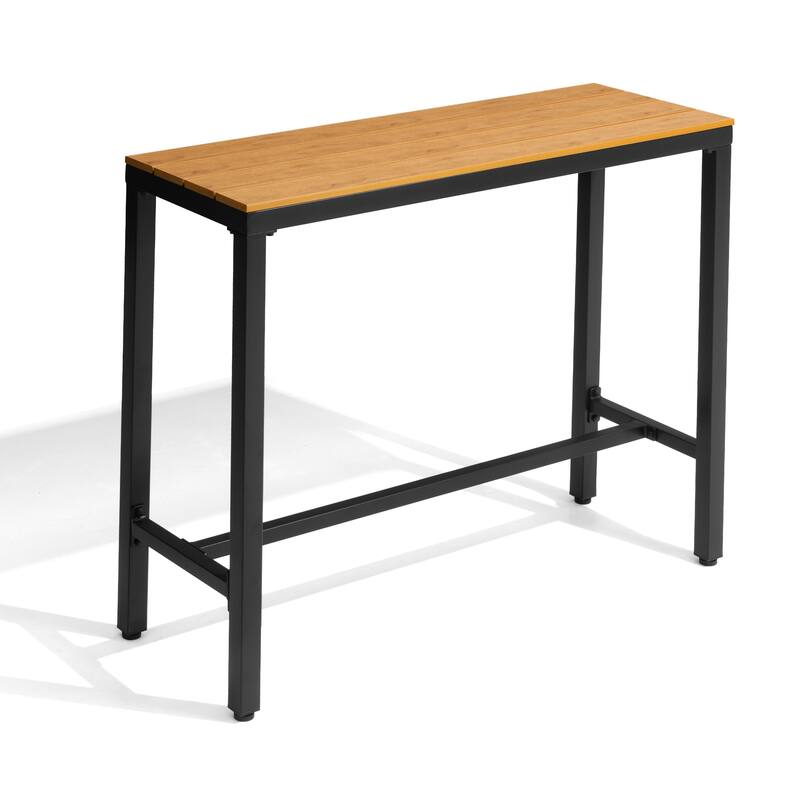 VredHom Outdoor Bar Table Rectangular Pub Table - Brown - 42.9 inches