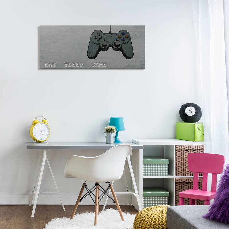 Stupell Eat Sleep Game Hobby Canvas Wall Art Design By Kim Allen