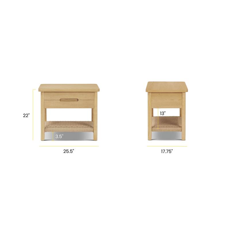 Poly and Bark Thani Nightstand in Light Oak