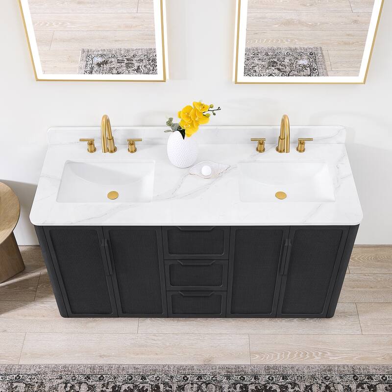 Busan Bath Vanity with White Quartz Stone Top without Mirror