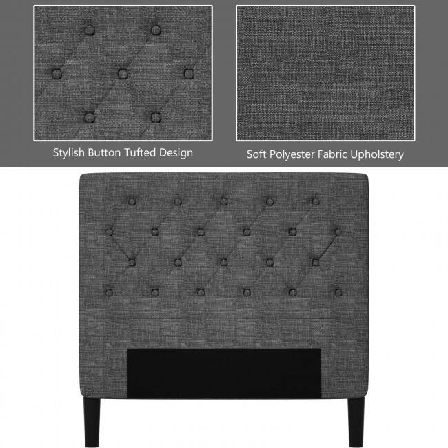 Upholstered Bed Base with Button Stitched Headboard