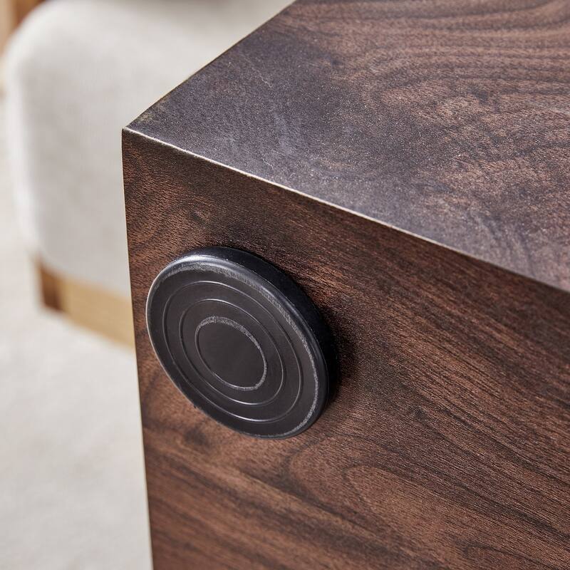 Modern Coffee Table End Table with No Assembly, Wood Grain Accent Table Dining Table for Living Room