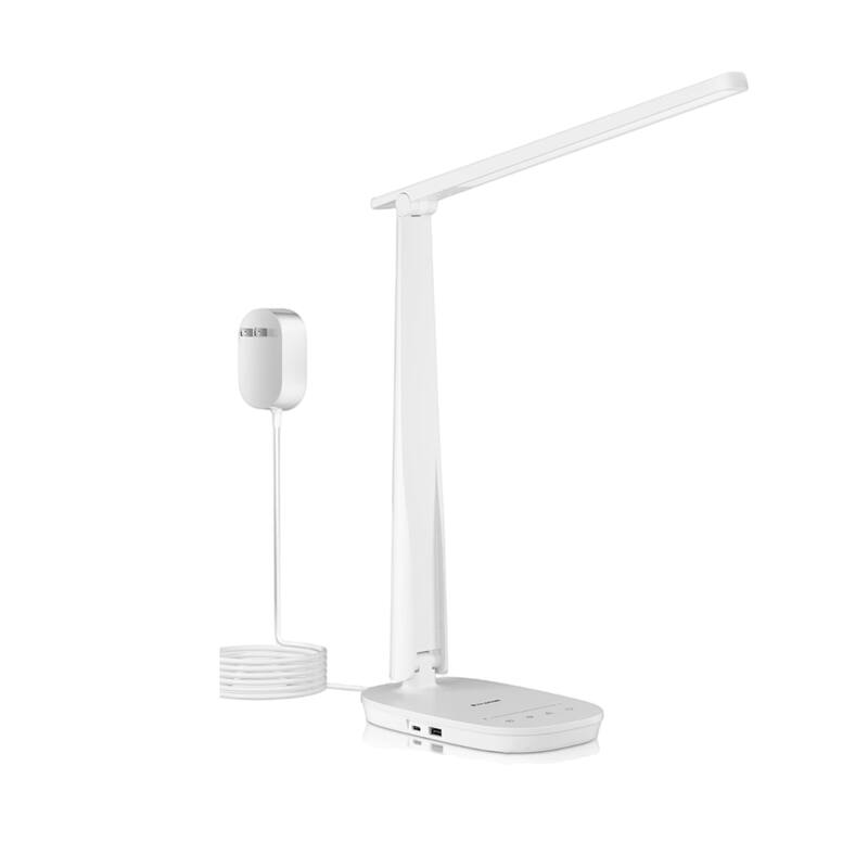 Honeywell LED Desk Lamp Dimmable Light with USB Foldable Table Lamp - N/A - White