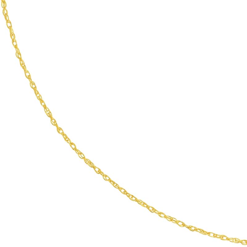 Curata 10k Yellow Gold 0.75mm Rope Chain Necklace (Spring Ring)