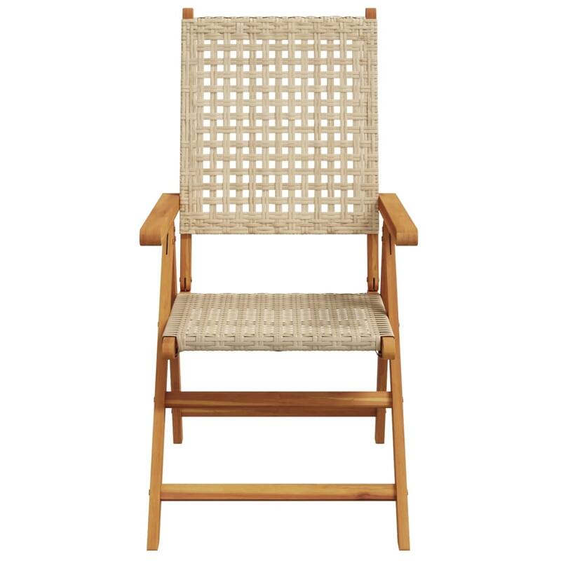 vidaXL Patio Chairs Garden Seating Furniture Solid Wood Acacia and Poly Rattan