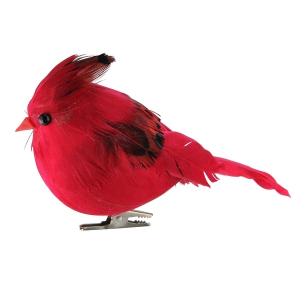 5” Red and Black Cardinal Bird Clip-On Christmas Tree Ornament