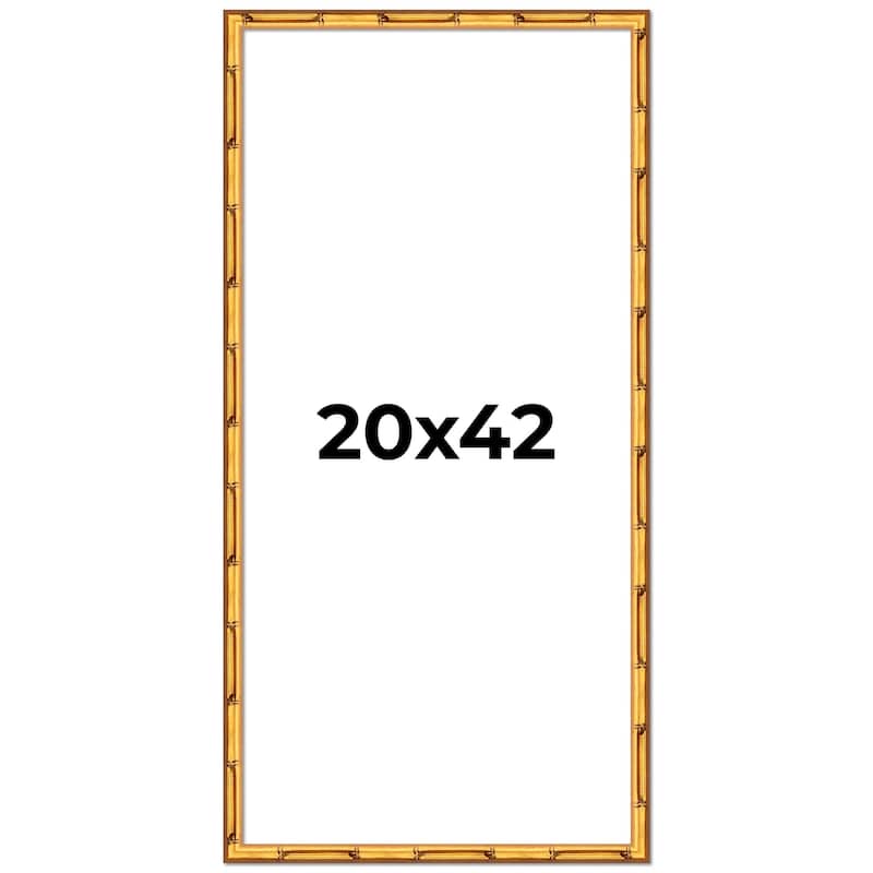 20x42 Frame Gold Bamboo Solid Wood Picture Frame | 1 Inch Moulding