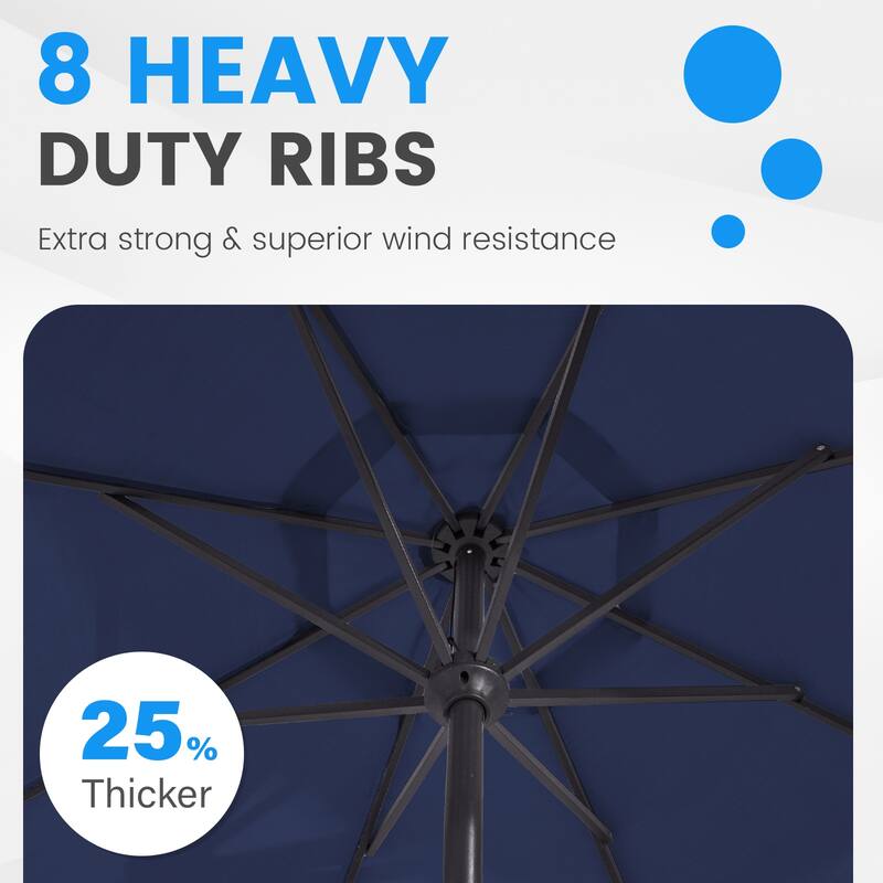 11ft Patio Market Umbrella with UV-Resistant and Sagging Edge Designed