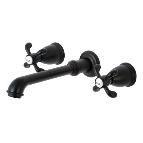 French Country Two-Handle 3-Hole Wall Mount Bathroom Faucet