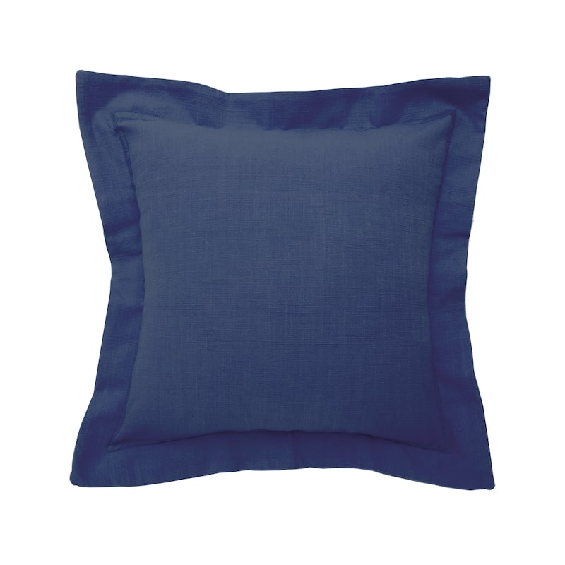 Solid Navy Flange July Fourth Throw Pillow