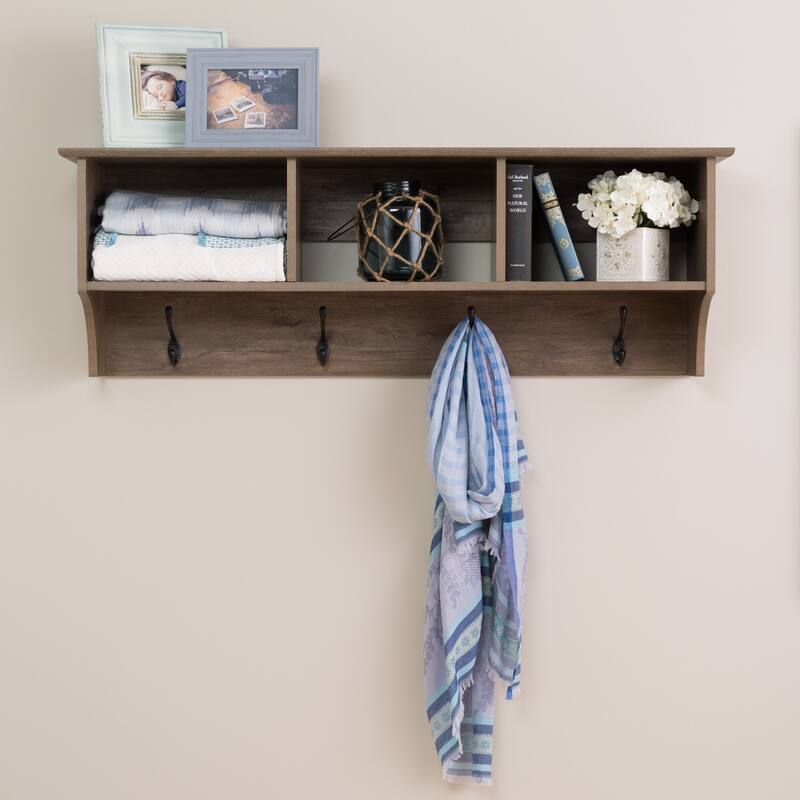 Prepac Drifted Grey Wood 48-inch Wide Floating Entryway Shelf