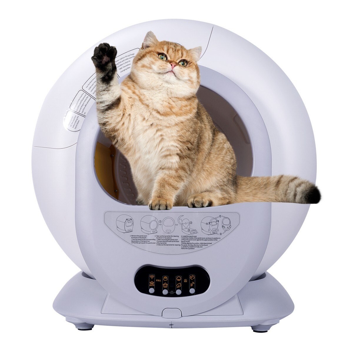 Self-Cleaning Cat Litter Box with Automatic Scooping and Odor