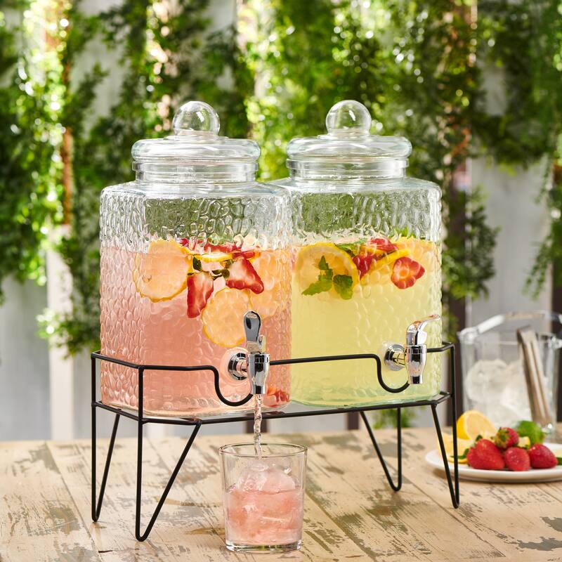 Style Setter 1.5 Gallon Each Glass Beverage Drink Dispensers