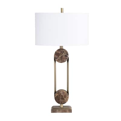 Roark Metal and Marble Table Lamp - Brass
