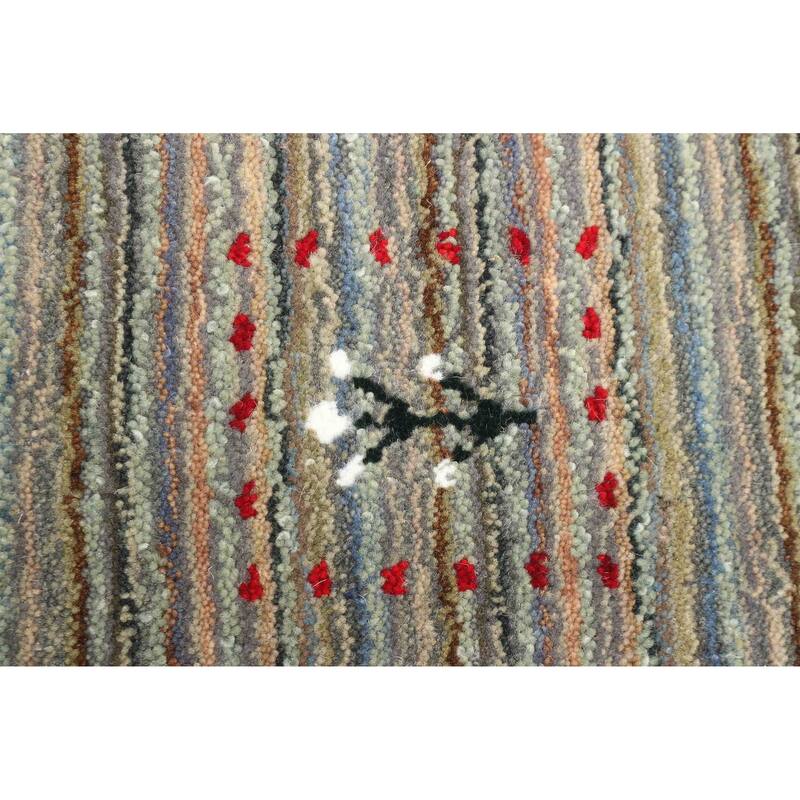 ECARPETGALLERY Hand Loomed Kashkuli Gabbeh Grey Wool Rug - 3'11 x 5'8