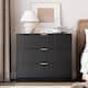 3 Drawer Fluted Dresser, 32 Inch Wide Nightstand with Large Drawer End Table for Bedroom