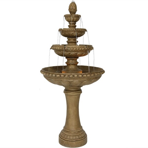 Large Outdoor Patio Electric Eggshell 4 Tier Water Fountain Feature 65in Tall
