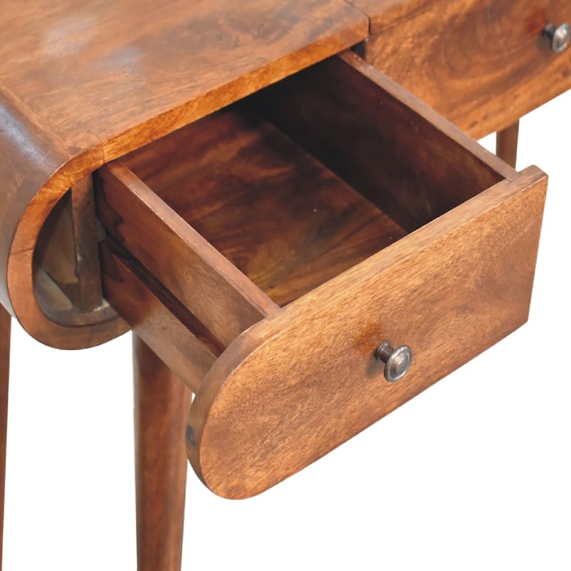 Artisan Furniture Solid Wood Chestnut Mirror Dressing Table, Brown with a storage and one Drawer