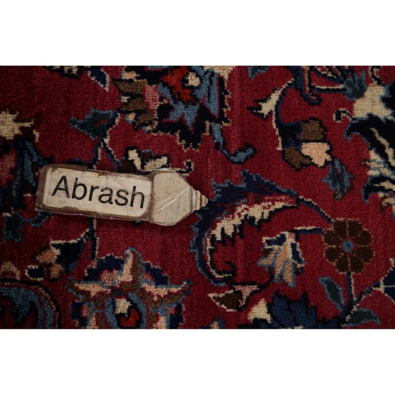 Traditional Mashad Persian Large Vintage Rug Handmade Wool Carpet - 10'0"x 16'6"