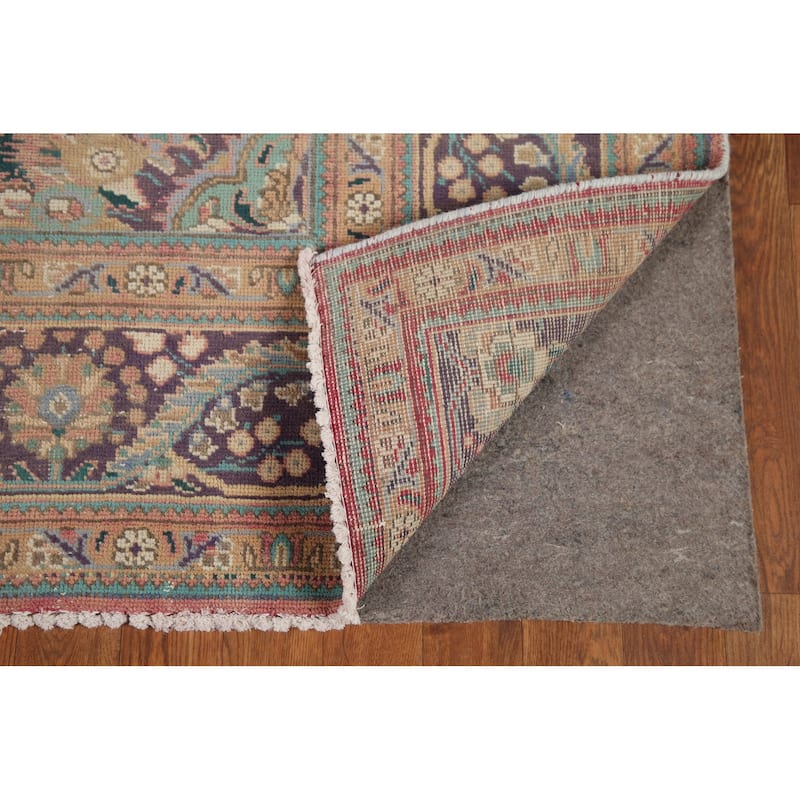 Geometric Tabriz Persian Vintage Area Rug Hand-knotted Wool Carpet - 6'8" x 9'4"