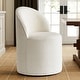 preview thumbnail 7 of 40, Linen Upholstered Dining Chair with Castors (Set of 2)