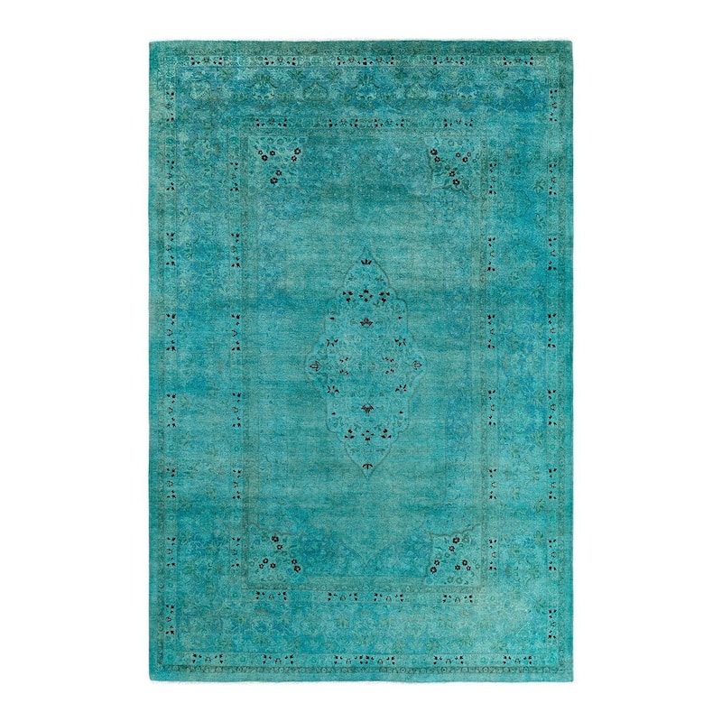 Contemporary Overdyed Wool Hand Knotted Area Rug - 6' 3" x 9' 4"