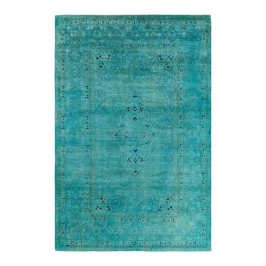 Contemporary Overdyed Wool Hand Knotted Area Rug - 6' 3" x 9' 4"