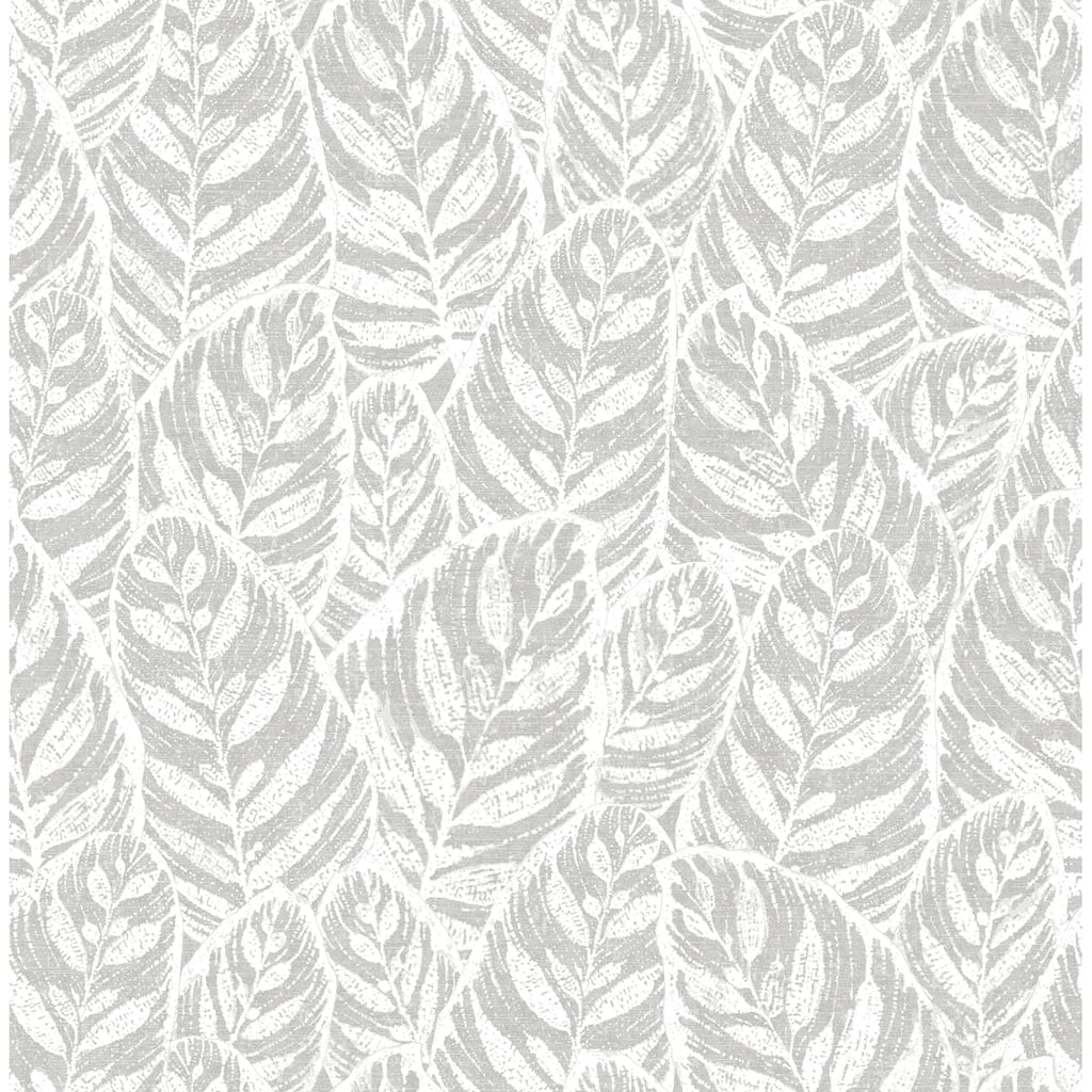 Scott Living Del Grey Grey Botanical Wallpaper