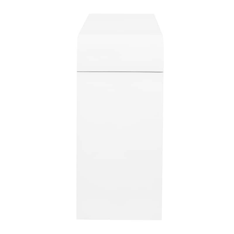 Striped Design 4-Door Storage Cabinet, Modern Simple Style Buffet Sideboard with Adjustable Shelves