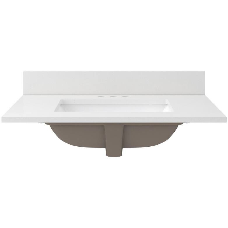 CRAFT + MAIN QZ31224R 31" Quartz Vanity Top with Backsplash and