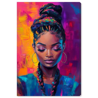 Bold Colorful Braids Canvas by Art Remedy, Gallery Wrapped