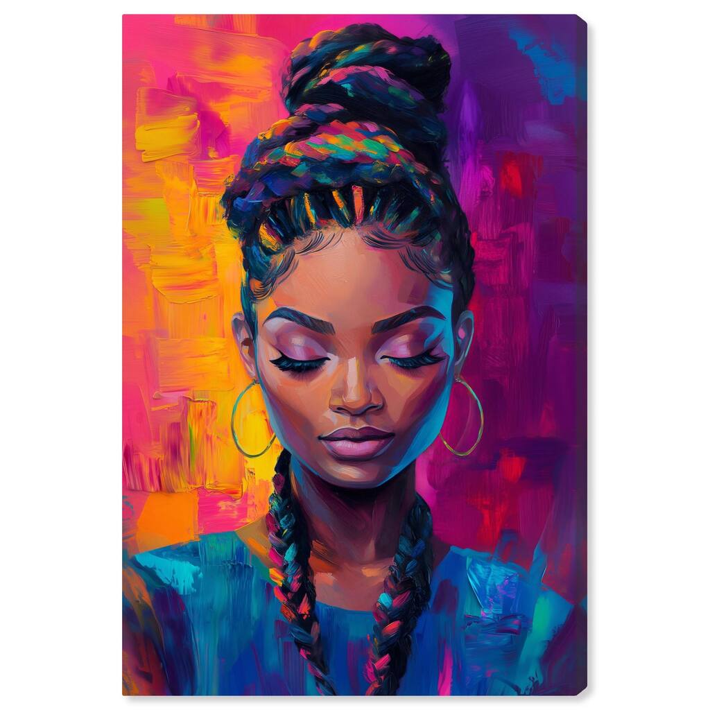 Bold Colorful Braids Canvas by Art Remedy, Gallery Wrapped