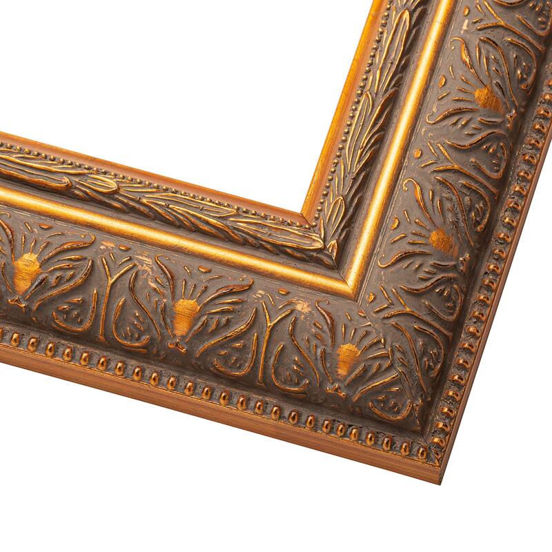21x7 Frame Vintage Gold Solid Wood Picture Frame | 2.5 Inch Moulding