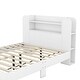 preview thumbnail 7 of 7, White Full Size Platform Bed with Storage Bookshelf Headboard
